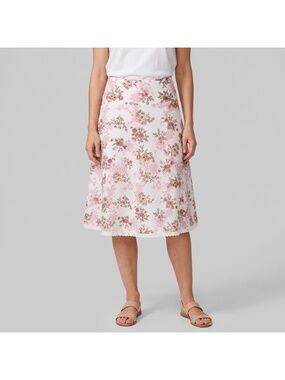RW&CO Women's Flower Floral Print Skirt with White Eyelet Trim in size 00 NWT